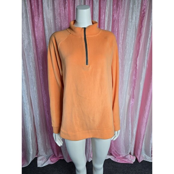 Cuddle Duds Orange Fleece 1/4 Zip Jacket Size Medium - Picture 1 of 10